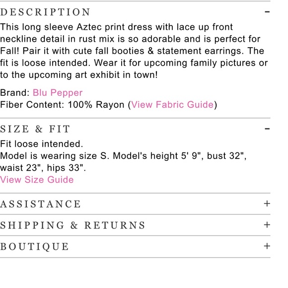 NEW LISTING‼️BLU PEPPER Tunic Dress - Picture 16 of 16